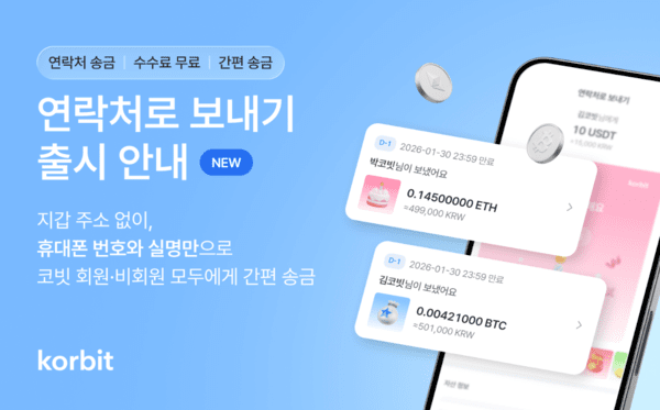 코빗, 은행만큼 쉬운 '연락처 송금' 전격 도입... 전화번호·이름만으로... - 뉴스 썸네일 이미지